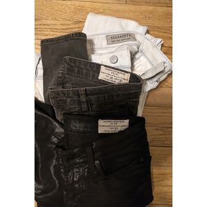Three pairs of All Saints pants